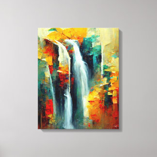 Lienzo Catarata de pintura artística abstracta