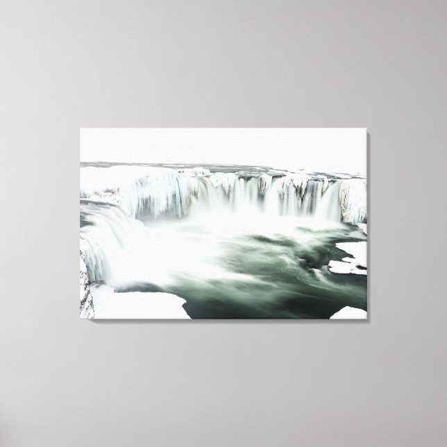Lienzo Catarata Godafoss, invierno, Islandia 4 (Anverso)