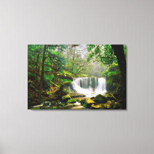 Lienzo Cataratas de herradura rodeadas de selva tropical