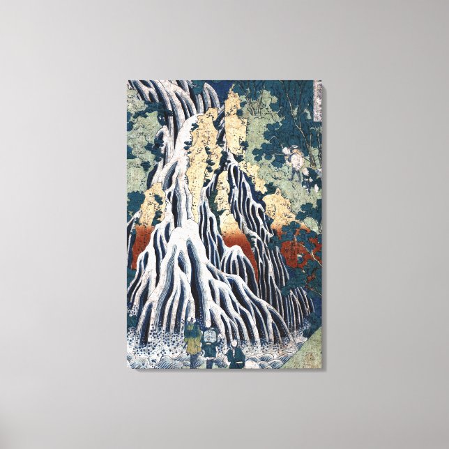 Lienzo Cataratas de Hokusai Kirifuri, Monte Kurokami, Shi (Anverso)