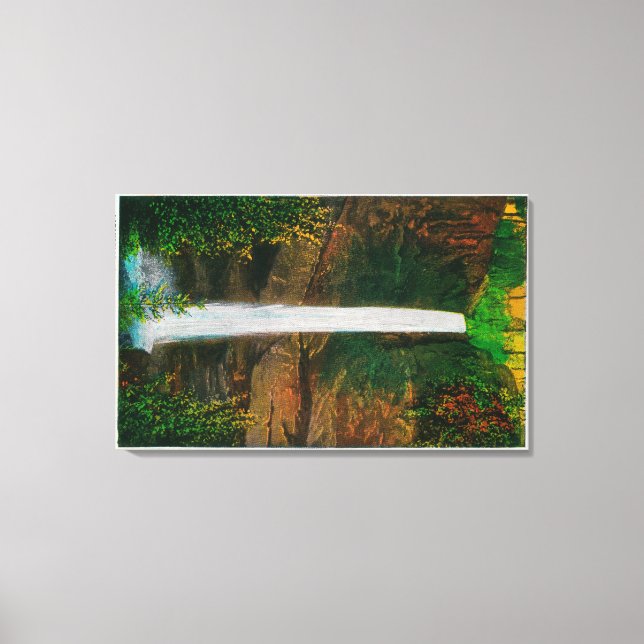 Lienzo Cataratas de Latourelle en el desfiladero del río  (Anverso)