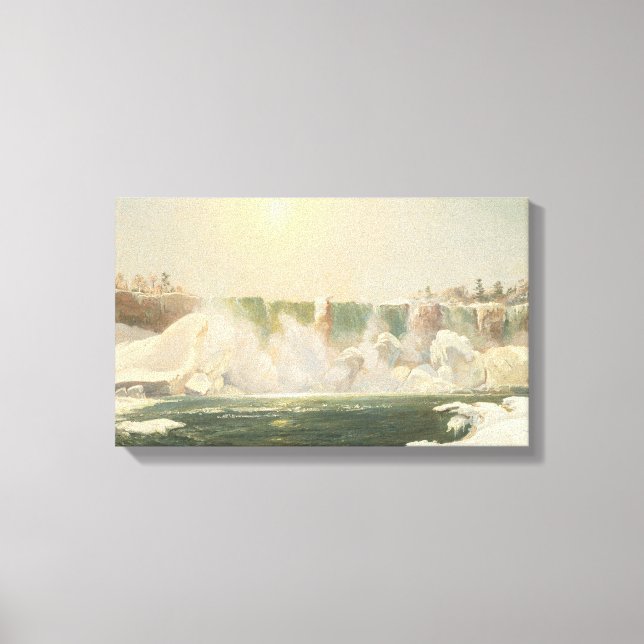 Lienzo Cataratas del Niágara en invierno (hielo en el agu (Anverso)