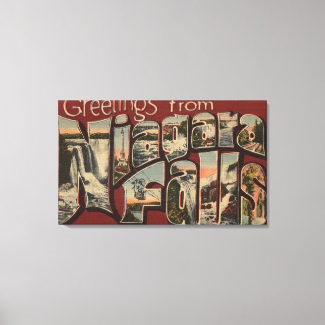 Lienzo Cataratas del Niágara, Nueva York - Escenas de let (Anverso)