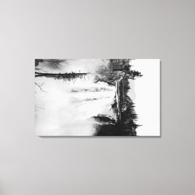 Lienzo Cataratas y Lodge Snoqualmie, fotografía de Washin (Anverso)