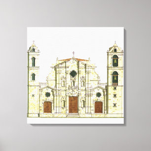 Lienzo Catedral de La Habana. Cuba