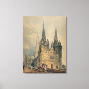Lienzo Catedral de Lichfield, Staffordshire, 1794 (w/c