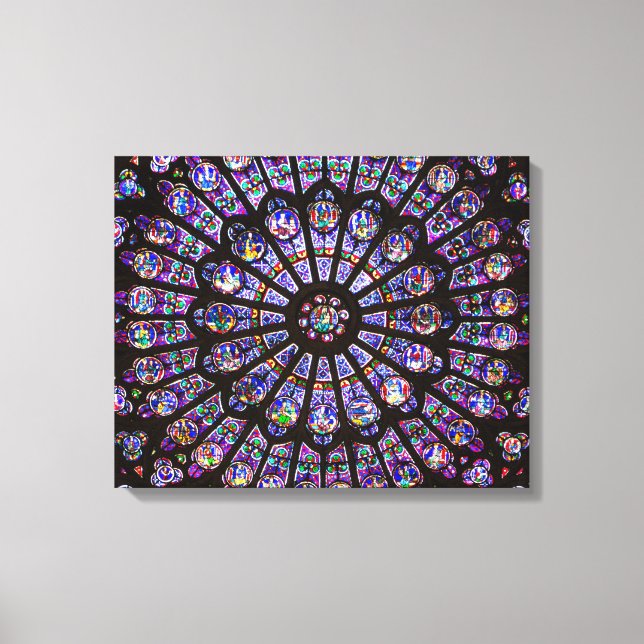 Lienzo Catedral de Notre Dame Ventana Rosa de París (Anverso)