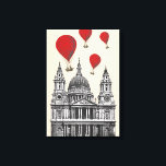 Lienzo Catedral de St Pauls y globos de aire caliente roj<br><div class="desc">Transporte y viajes</div>