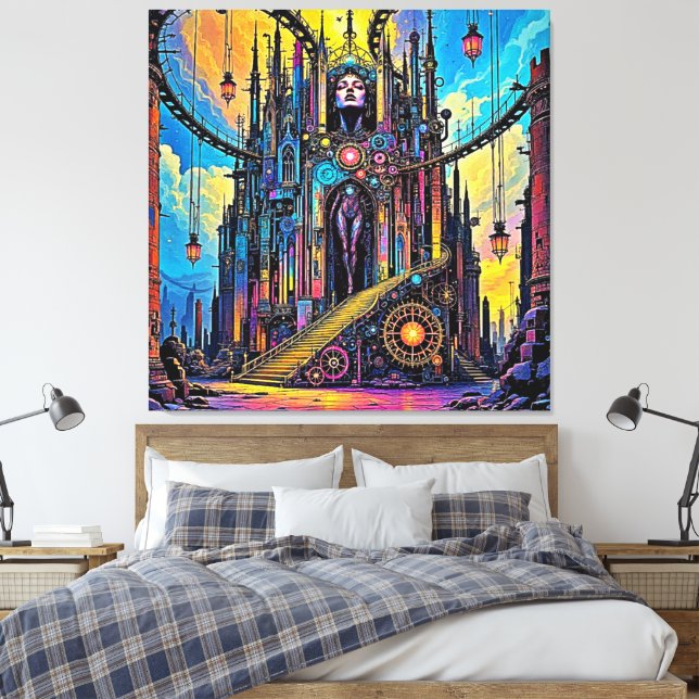 Lienzo Catedral de Steampunk (Insitu(Dormitorio))