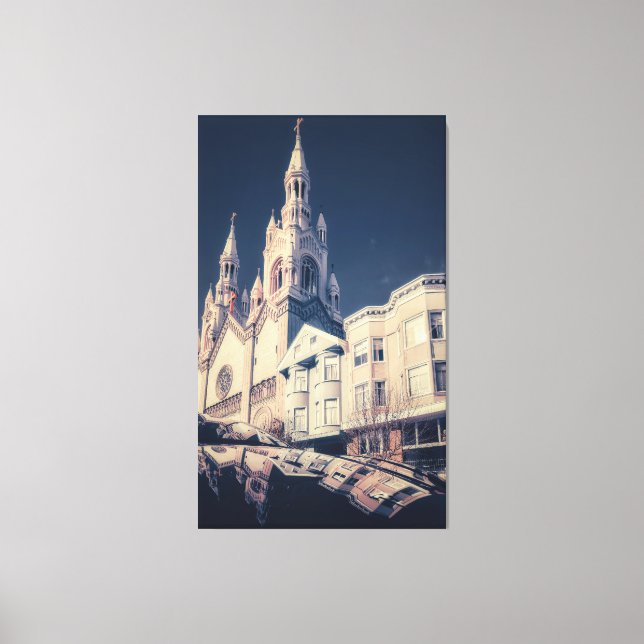 Lienzo Catedral y paisaje urbano (Anverso)