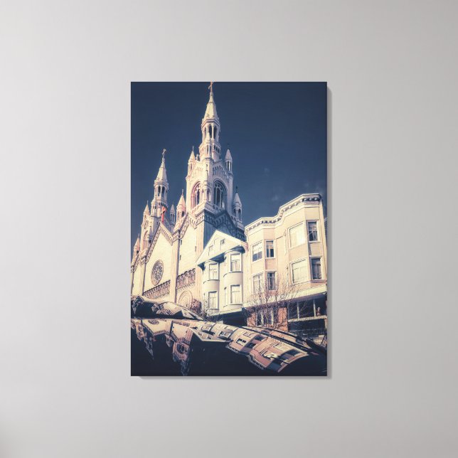 Lienzo Catedral y paisaje urbano (Anverso)