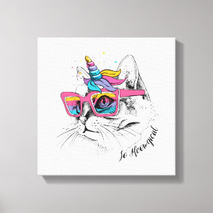 Lienzo Caticorn el tan Meowgical