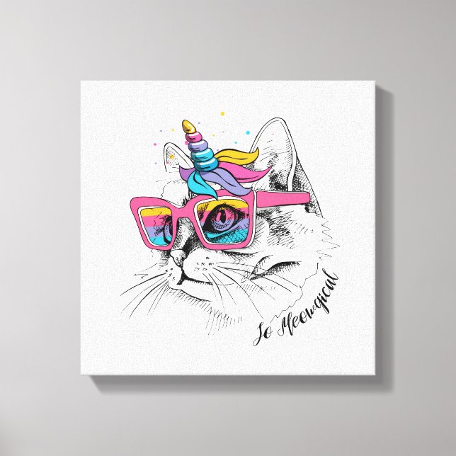 Lienzo Caticorn | Tan Meowgical (Anverso)