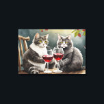 Lienzo Cats Drinking Wine Stretched Canvas Print!<br><div class="desc">Cats Are Drinking Wine Stretched Canvas Print!
By MammaBASIL.</div>