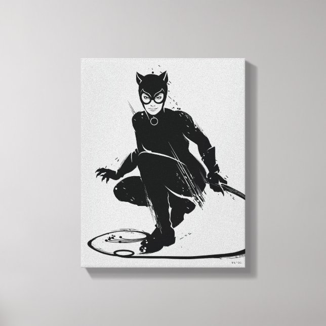 Lienzo Catwoman Pose de Pincel de Tinta (Anverso)