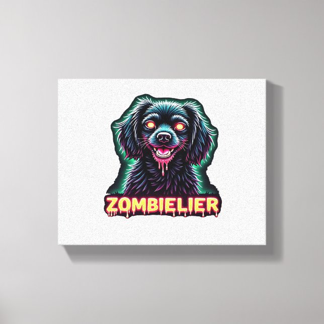 Lienzo Cavalier King Charles Spaniel CKCS Zombie Dog Hall (Anverso)
