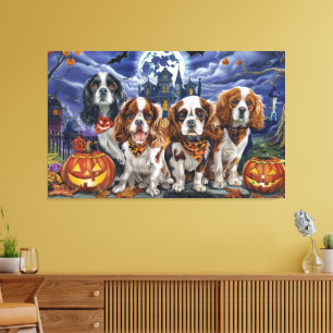 Lienzo Cavalier King Charles Spaniel Halloween Espeluznan
