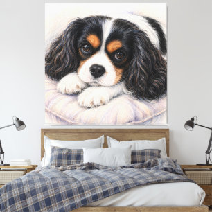 Lienzo Cavalier King Charles Spaniel Tricolor descansando