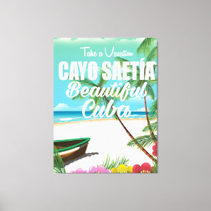 Lienzo Cayo Saetía Cuba poster de vacaciones