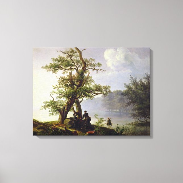 Lienzo Caza de aves acuáticas, 1828 (Anverso)