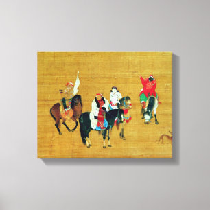 Lienzo Caza de Kublai Khan, dinastía de Yuan