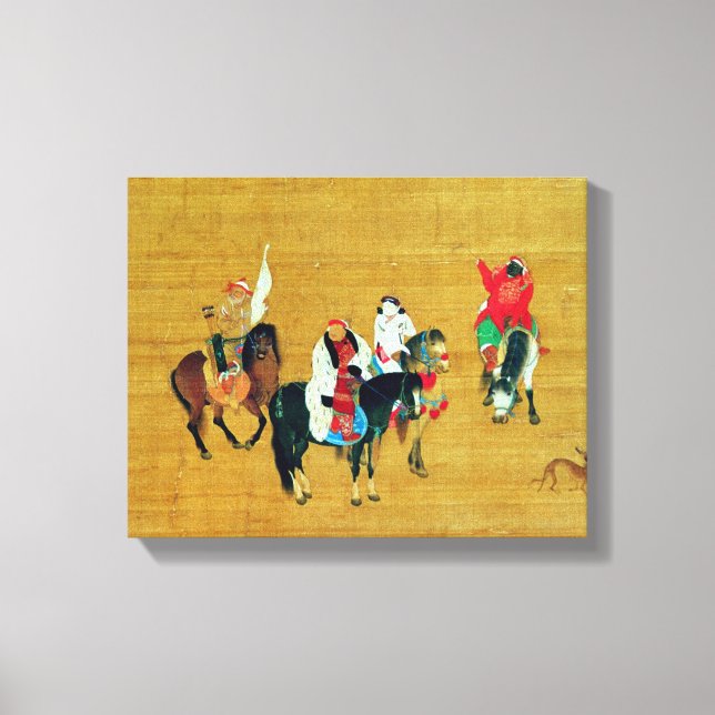 Lienzo Caza de Kublai Khan, dinastía Yuan (Anverso)