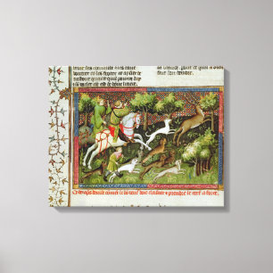 Lienzo Caza de Stag, del Livre de la Chasse