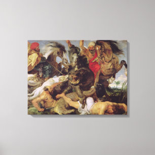 Lienzo Caza del Hippopotamus y del cocodrilo, c.1615-16