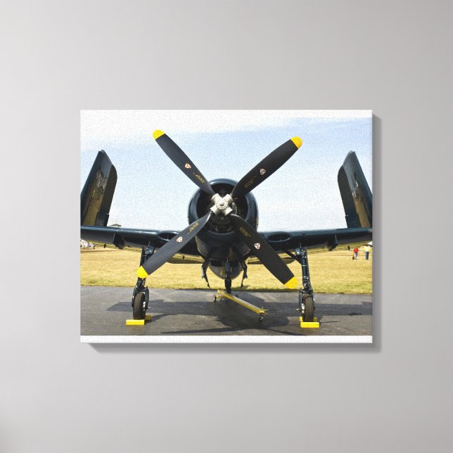 Lienzo Caza embarcado Grumman F8F Bearcat de la Armada en (Anverso)