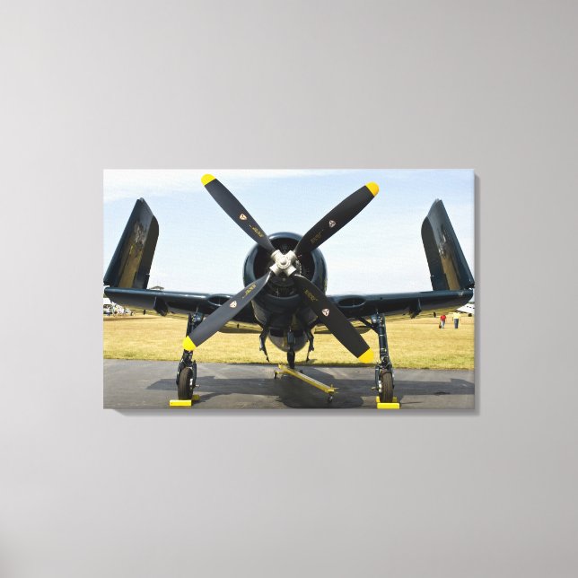 Lienzo Caza embarcado Grumman F8F Bearcat de la Armada en (Anverso)