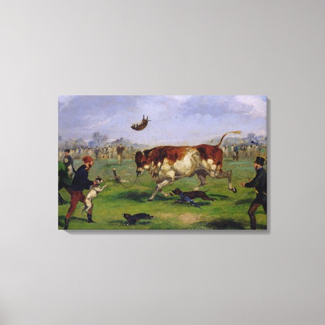 Lienzo Cazado de toros (aceite sobre papel colocado sobre (Anverso)