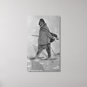 Lienzo Cazador de sello de Alaska con la fotografía de