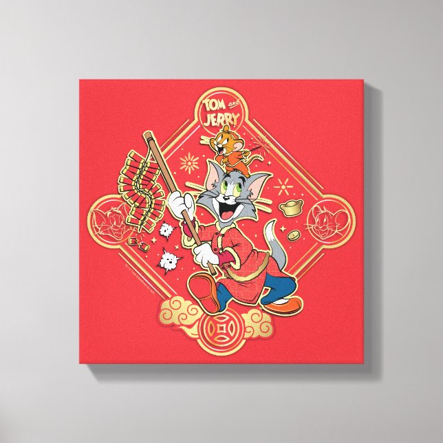 Lienzo Cazadores de luz de Tom y Jerry (Anverso)