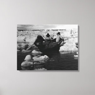 Lienzo Cazadores del Vintage USA Alaska Eskimo