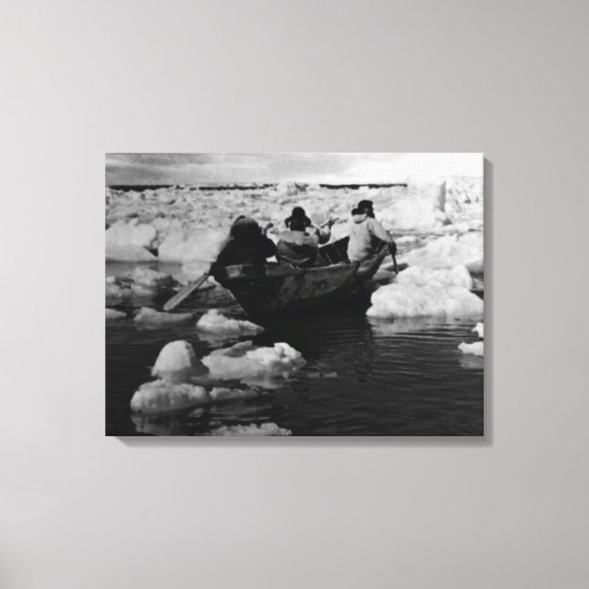 Lienzo Cazadores del Vintage USA Alaska Eskimo (Anverso)