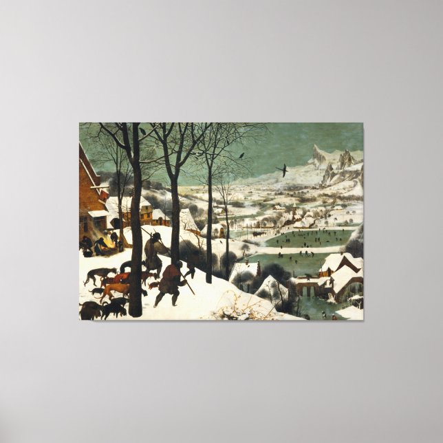 Lienzo Cazadores en la nieve de Pieter Bruegel el anciano (Anverso)