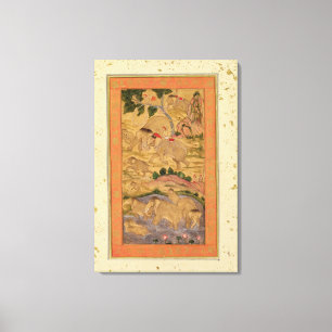 Lienzo Cazadores que capturan elefantes, del Clive grande