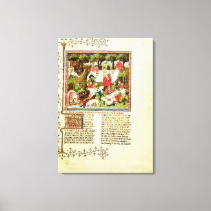 Lienzo Cazadores que festejan antes de la caza del macho