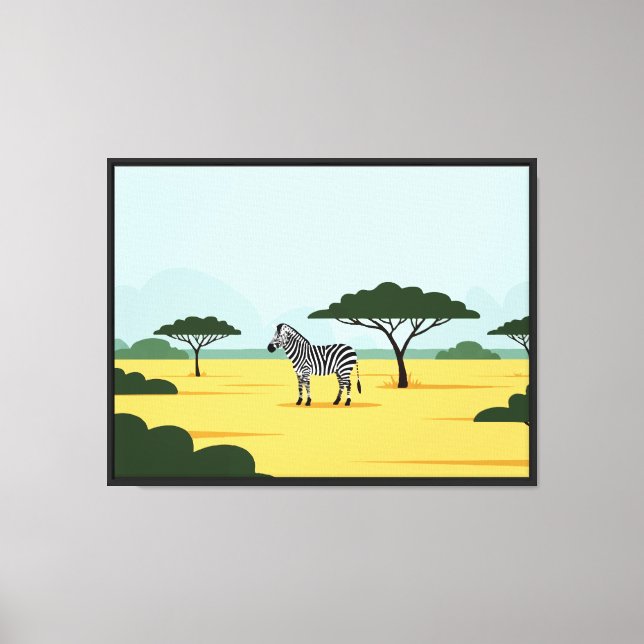 Lienzo Cebra en safari (Anverso)