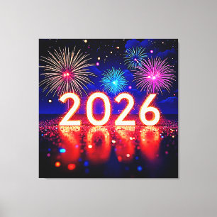 Lienzo Celebra 2026: Diseño de chispa de futuro brillante