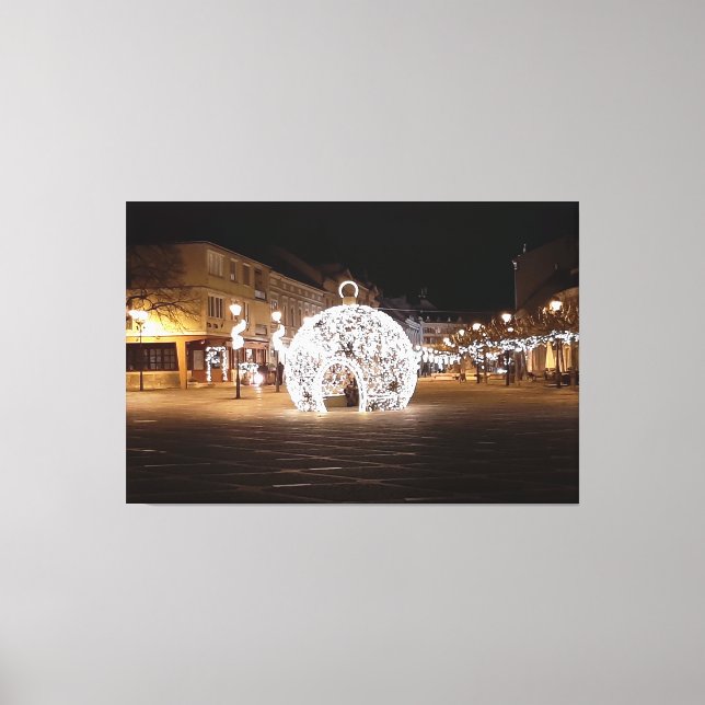 Lienzo Celebraciones de navidades en Esztergom Hungría. (Anverso)