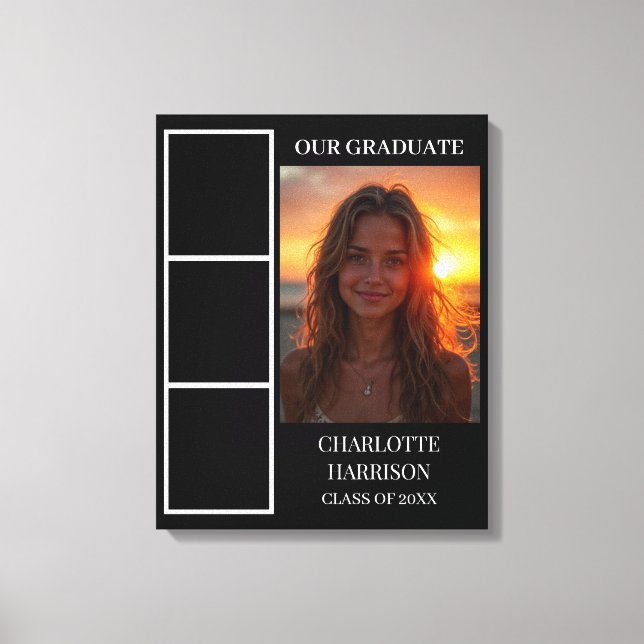 Lienzo Celebrar en estilo con graduación de 4 Collages de (Anverso)