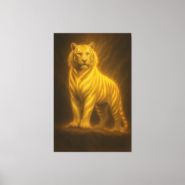 Lienzo Celestial Golden White Tiger – Royal Divine Light  (Anverso)