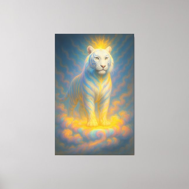 Lienzo Celestial White Tiger – Radiant Sky Guardian Fanta (Anverso)