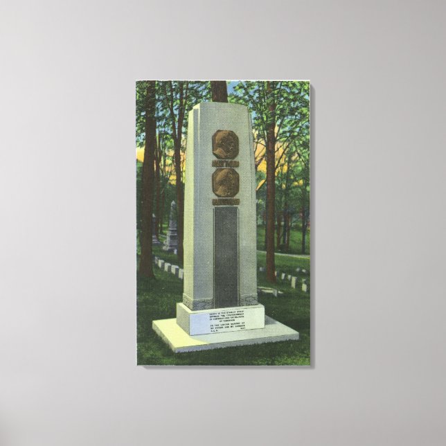 Lienzo Cementerio de Woodlawn, escena de Mark Twain Grave (Anverso)