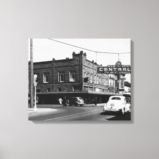 Lienzo Centralia, WA Town View Main Street Photography (Anverso)