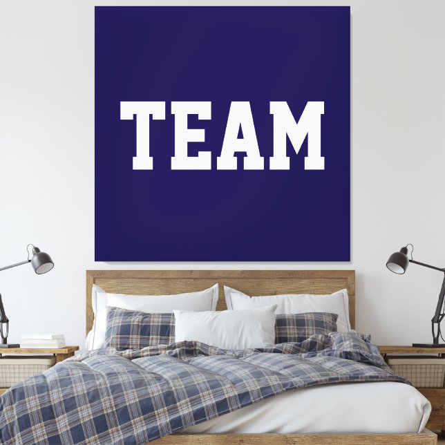 Lienzo Centro Atlético EQUIPO Texto Blanco Sobre Azul Mar (Insitu(Dormitorio))