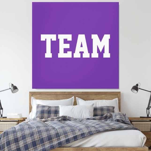 Lienzo Centro Atlético EQUIPO Texto Blanco Sobre Púrpura  (Insitu(Dormitorio))