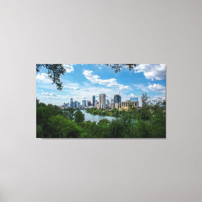 Lienzo Centro de Austin Skyline desde Norwood - Austin Te (Anverso)