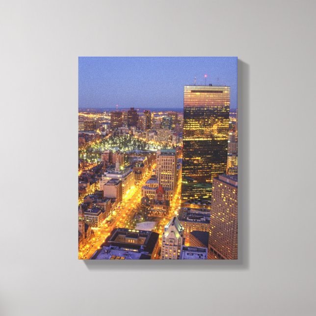 Lienzo Centro de Boston y Hancock Tower (Anverso)